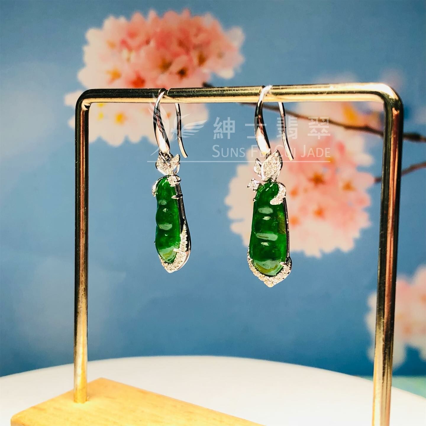 滿綠四季豆耳環