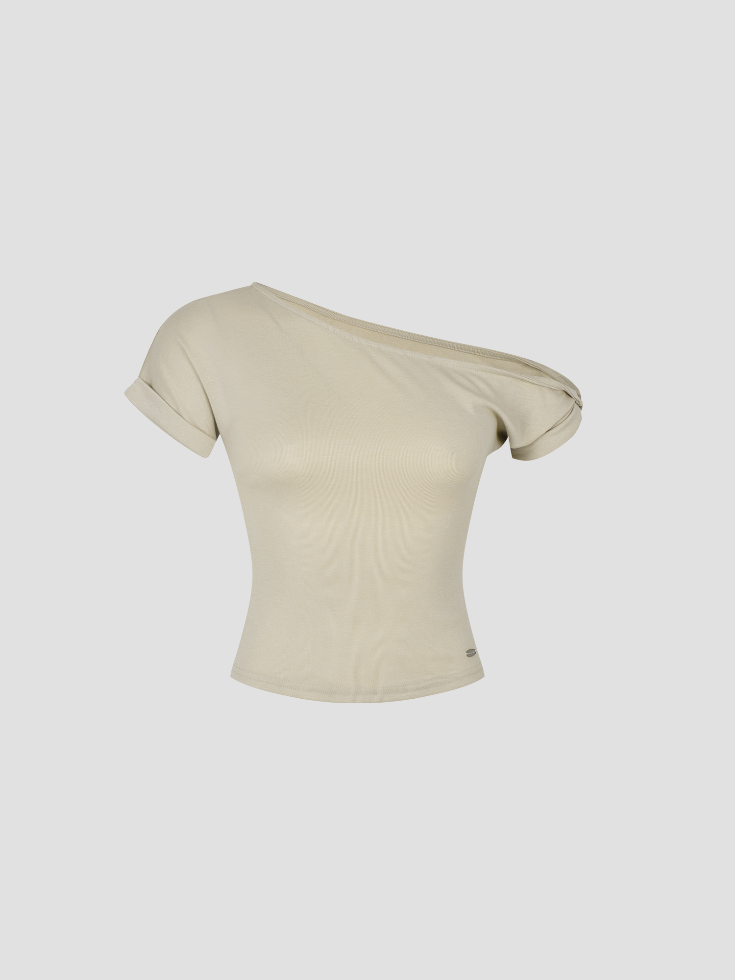 【氣質美感One Shoulder Top】預購_Flow Unbalanced Cropped T-shirt by Conch