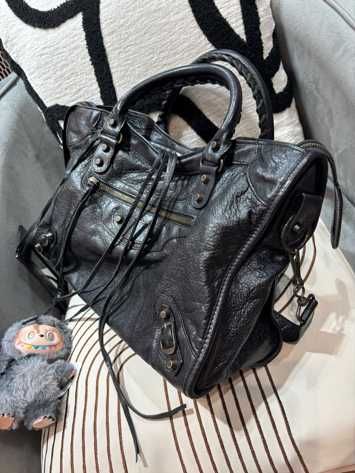 Balenciaga city medium 黑色山羊復古釘100%Authentic,93%new  ✅mirror ✅dust bag