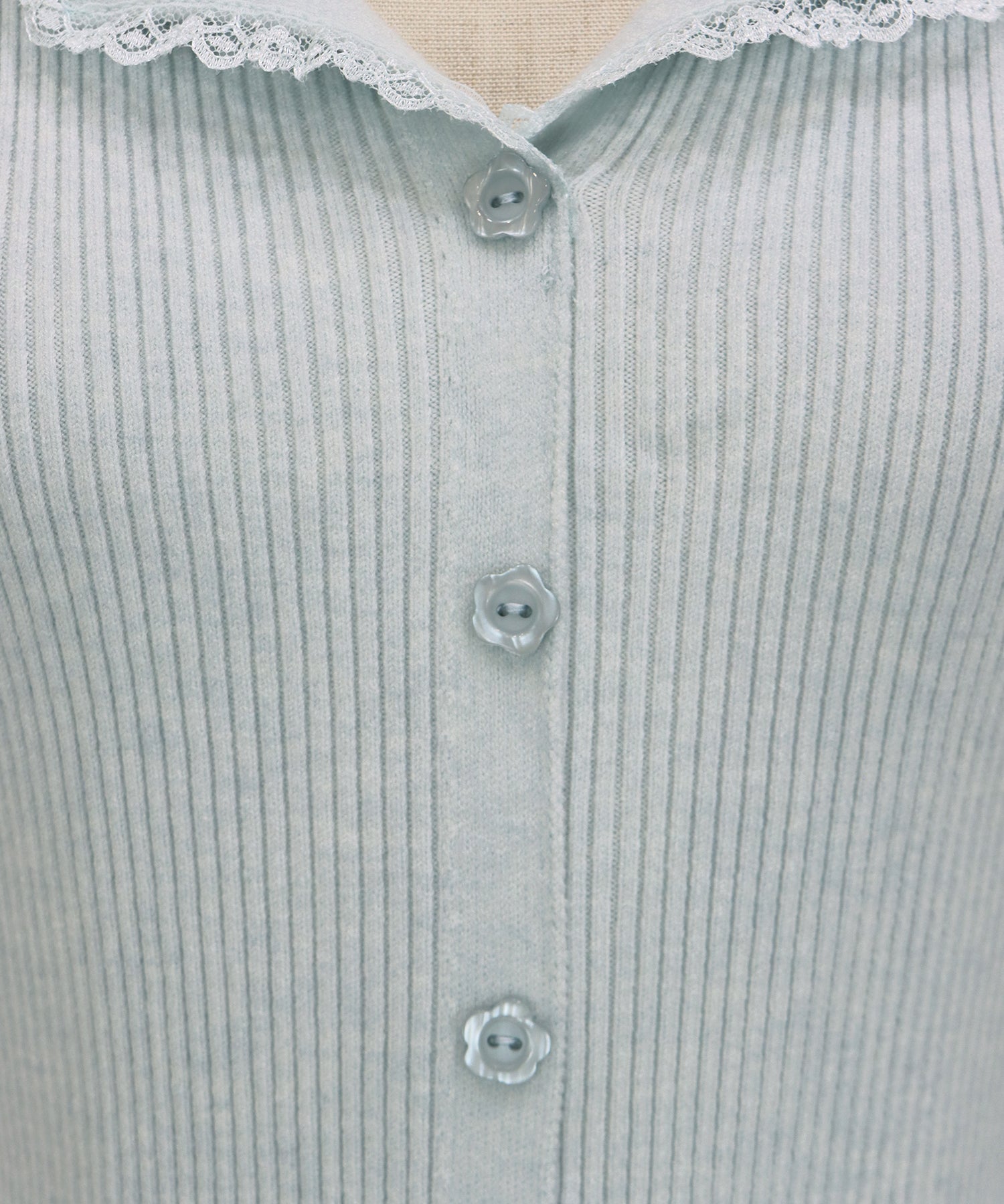 🌸精緻滿分! <JP> Flower Button Lace Collar Knit * 3色入 <預購>