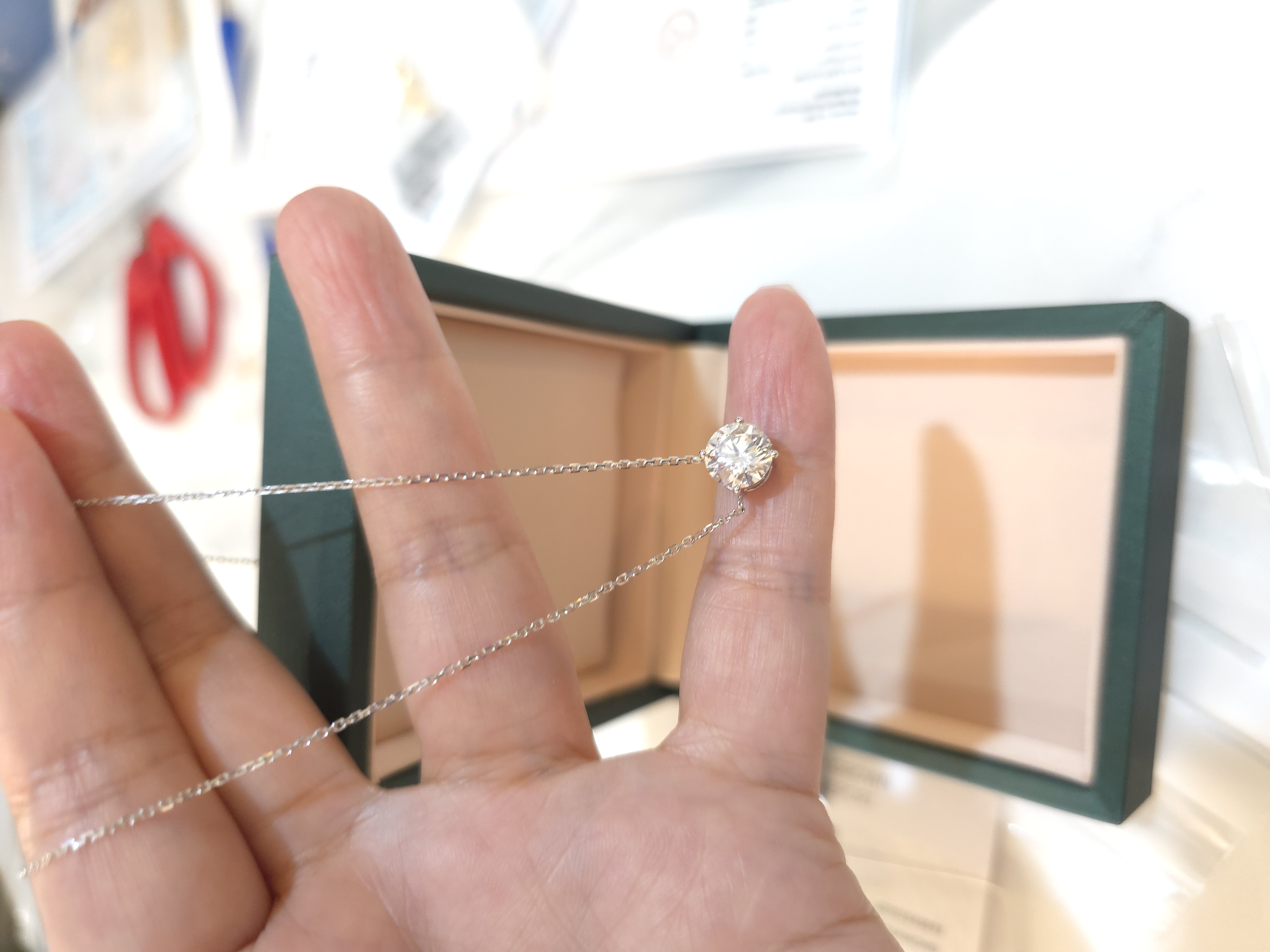 18K 培育鑽石項鍊 D1.57 G2.283g