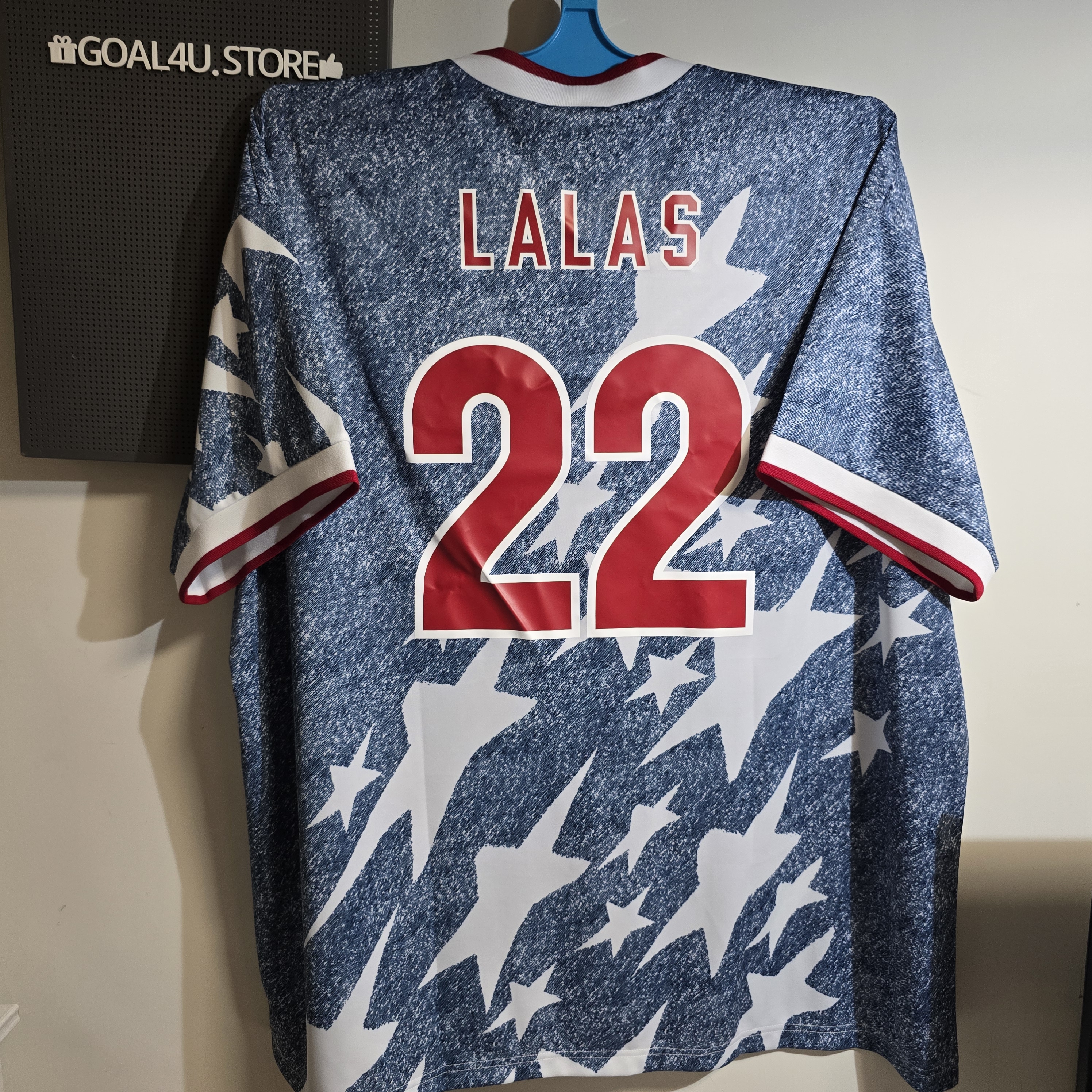 ⚽️ 傳奇歸來：Adidas 1994 美國隊「丹寧星旗」經典重製版球衣 (可加印隊徽+印字) KB2726