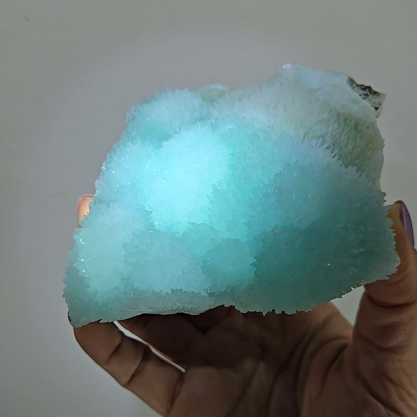 Blue aragonite needle cluster with botryoidal formations - AR54