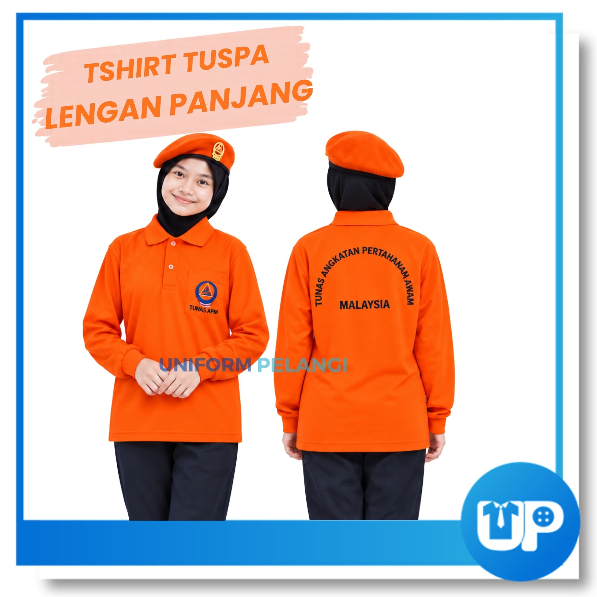 Tshirt TUSPA Sekolah Rendah kain Cotton Lengan Pendek dan Panjang FALCON Uniform Sekolah Kokurikulum