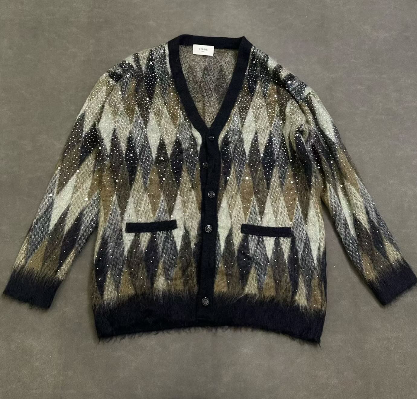 Celine by Hedi FW22 Sequin Embroidered Long Mohair Cardigan size XXL碼 99新 HKD 4500 長85cm 胸63cm