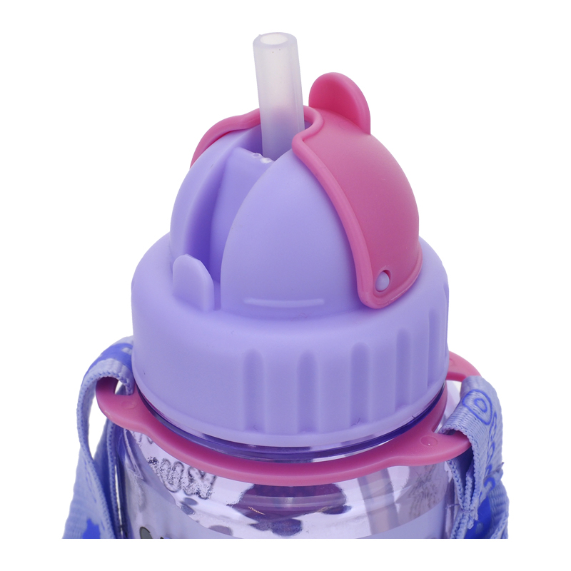Kuromi 350ml BPA Free Water Bottle With Straw & Neck Strap 膠水樽連飲管及頸繩