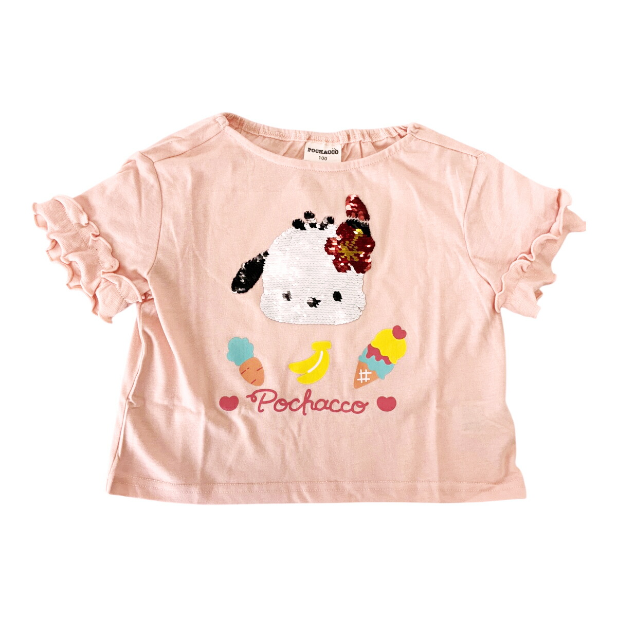 🆕【⭐訂購⭐】  日本直送🌀#Sanrio 閃閃珠片荷葉袖 tee🌀[PLDA-0026] [260417]