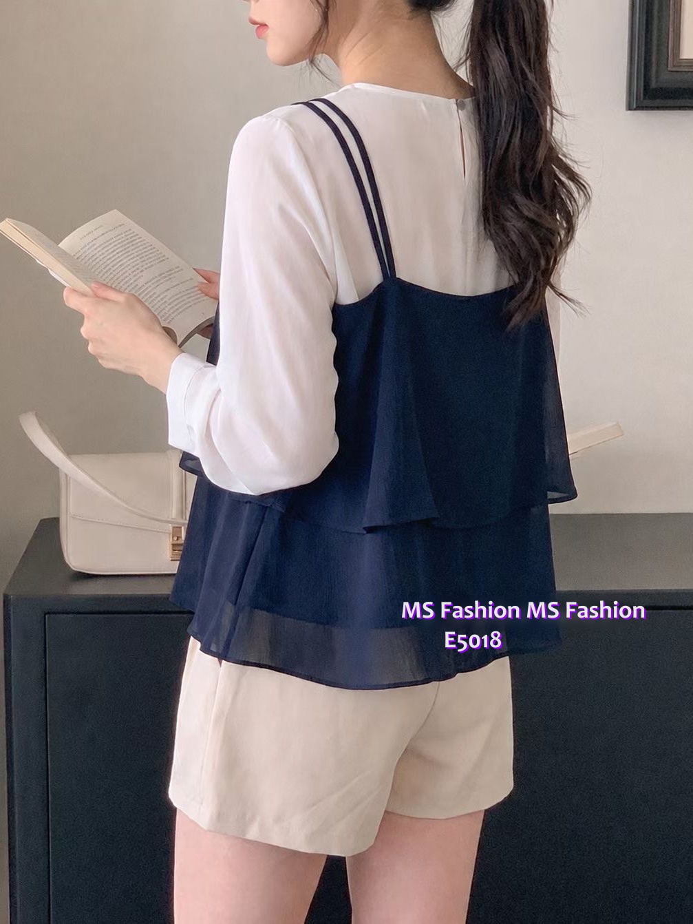 E5018 靚料假兩件top