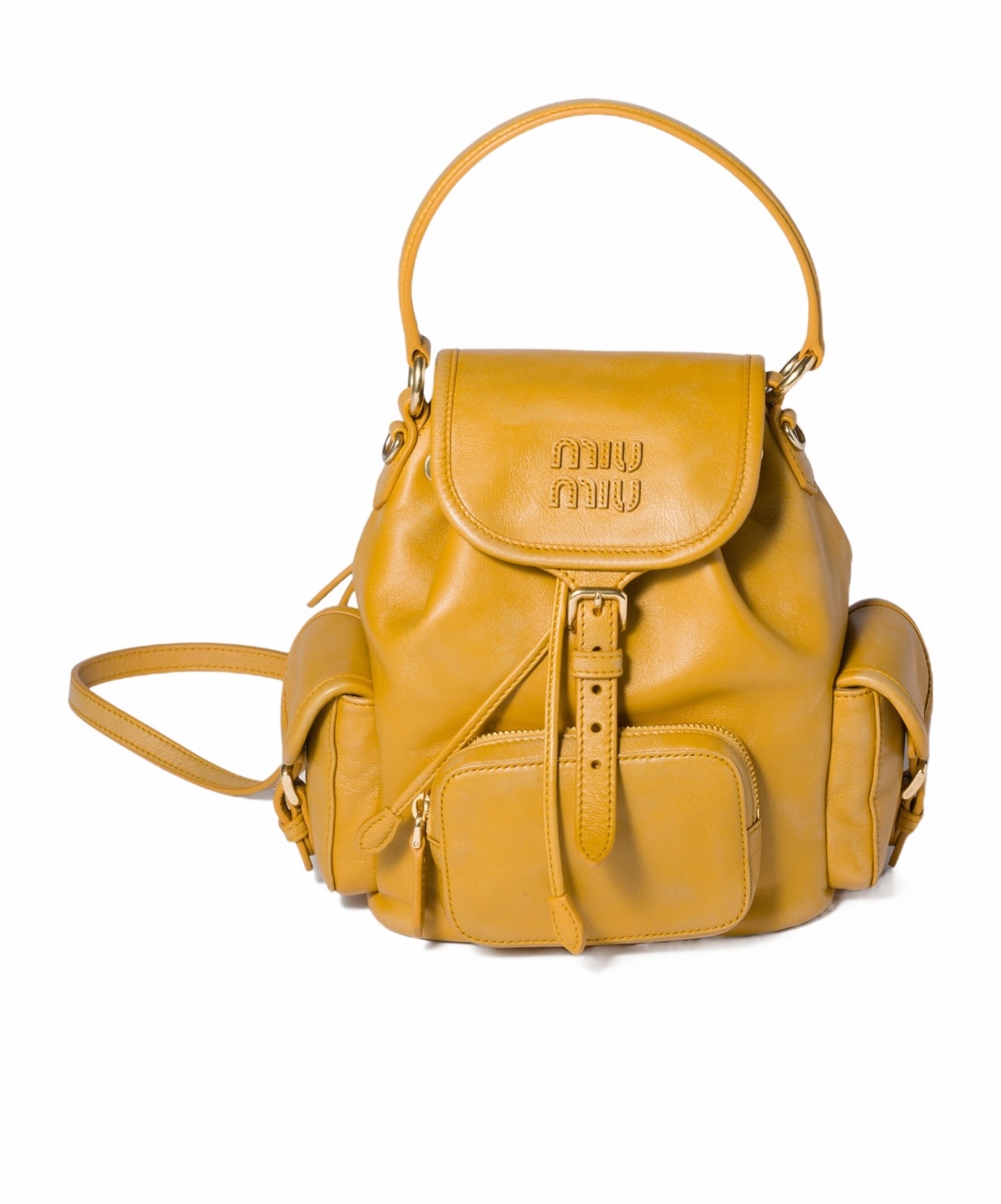 Miu Miu 女士 徽標皮革背包均碼碼18cm*11.5cm*22cm