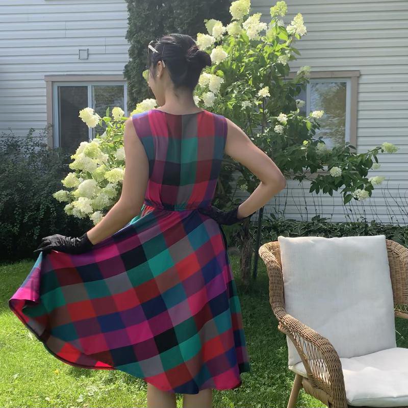 (Sold out)1950s Inspired Merry Check Summer Swing Dress - Limited （FM146）