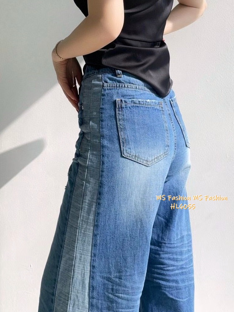 HL6055 韓國🌼Howluk拼色闊筒微喇叭牛