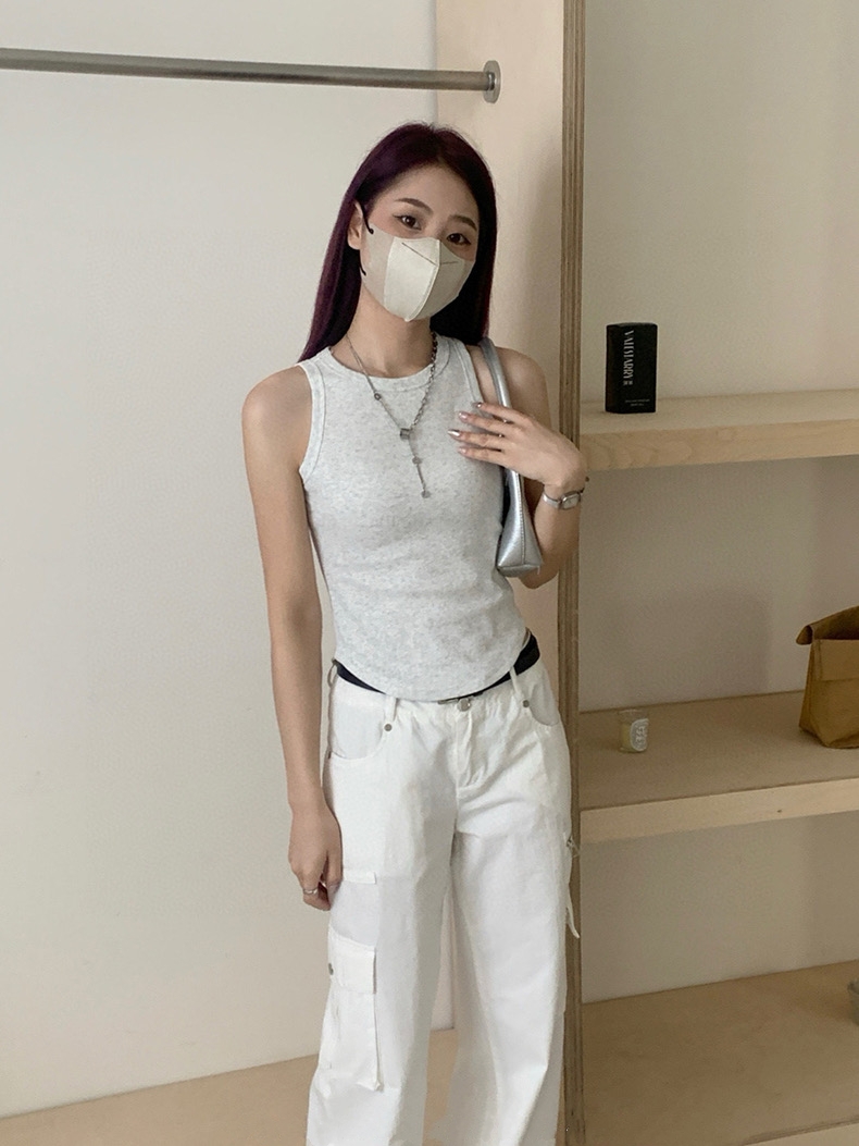 Plain Casual Tank Top 韩版休闲螺纹弹力背心（6 colours)