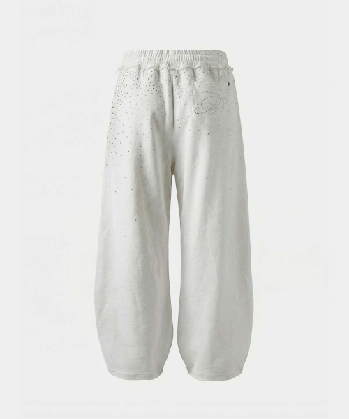 Dark Classic Rhinestone Jogger - White - 다크 클래식 라인스톤 조거 - 화이트
