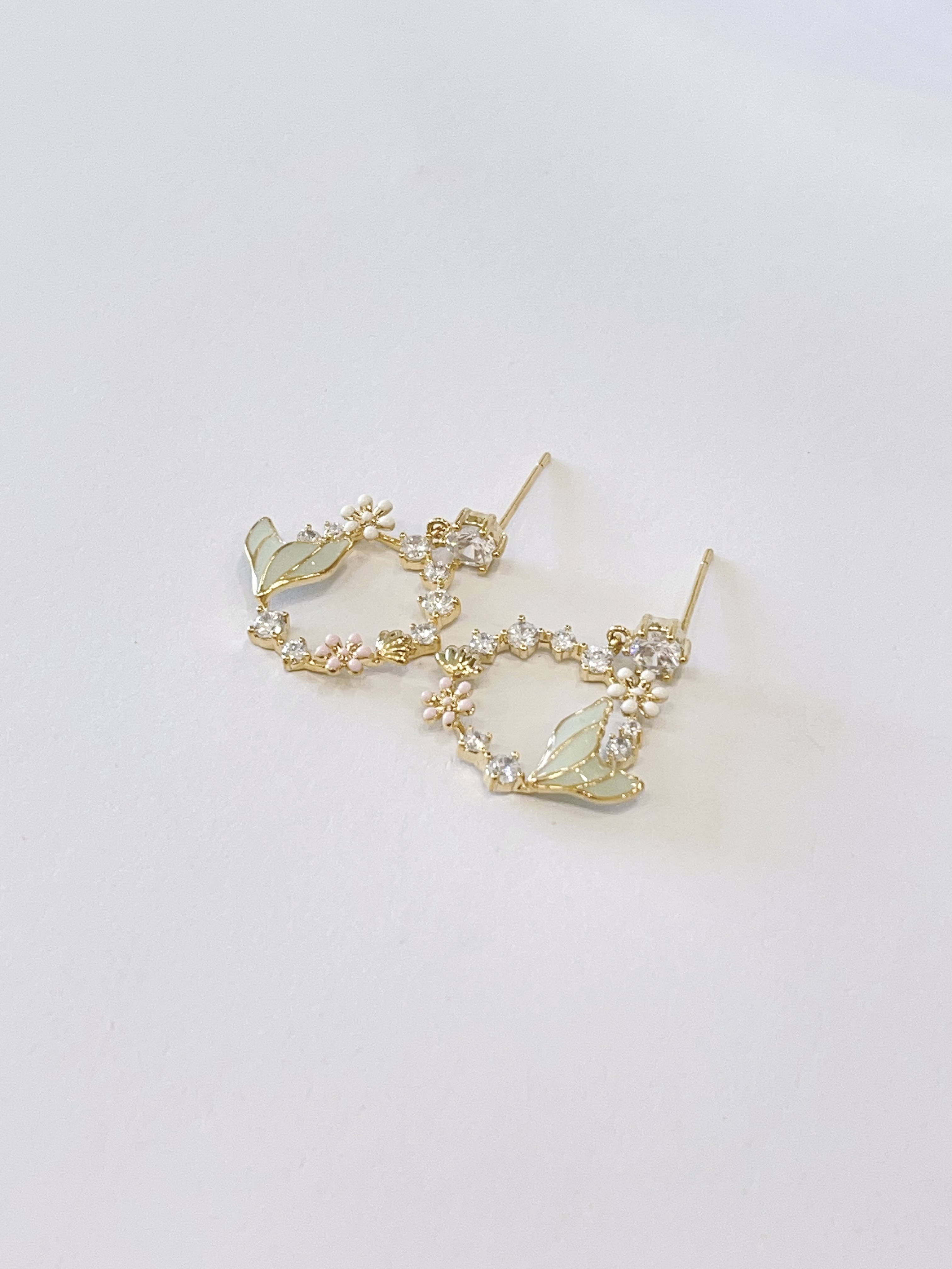 ins风鱼尾小花耳坠耳环