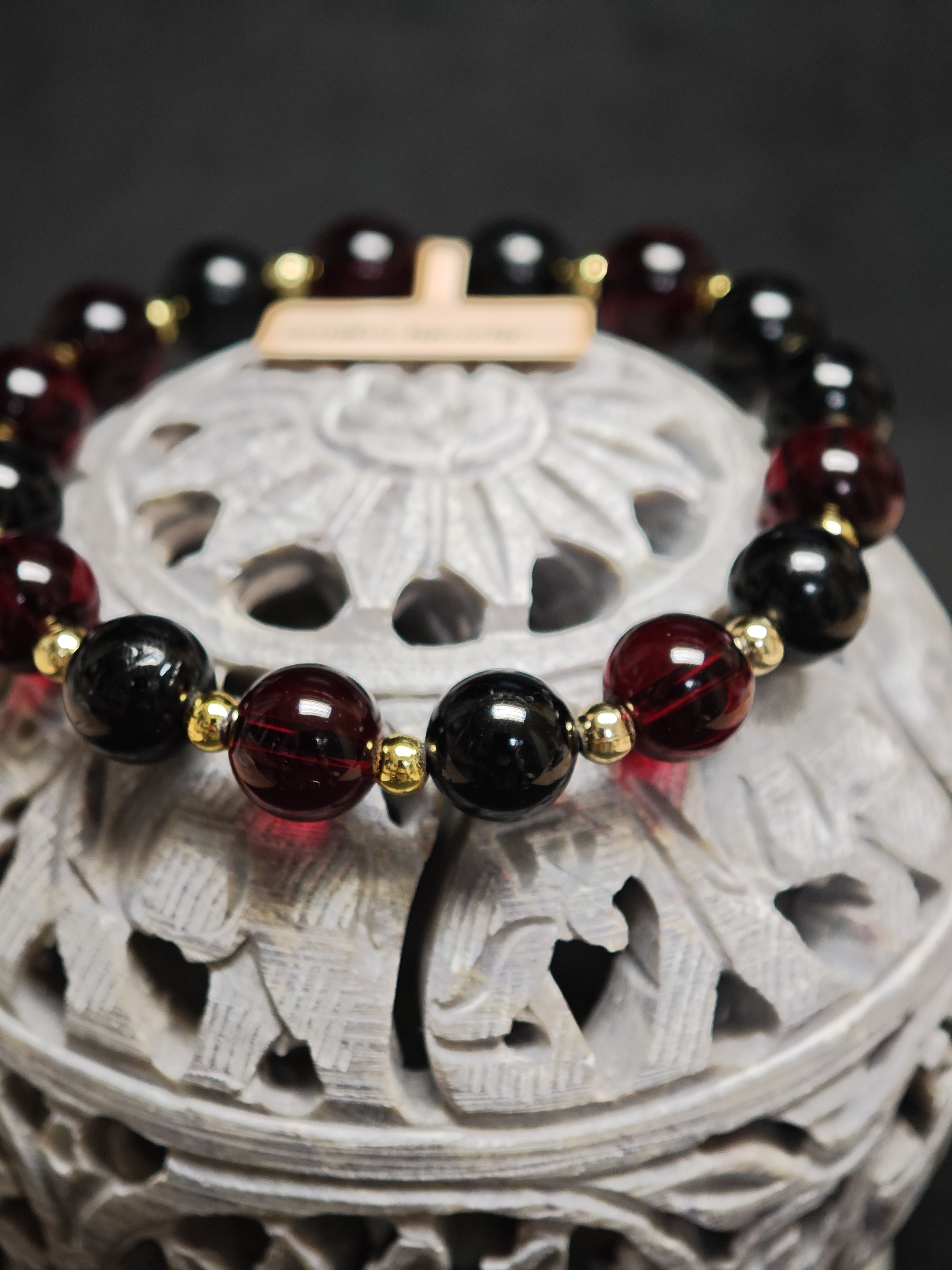 ✨新品DIY水晶手串✨✨🖤黑碧璽✨♥️紅石榴石✨