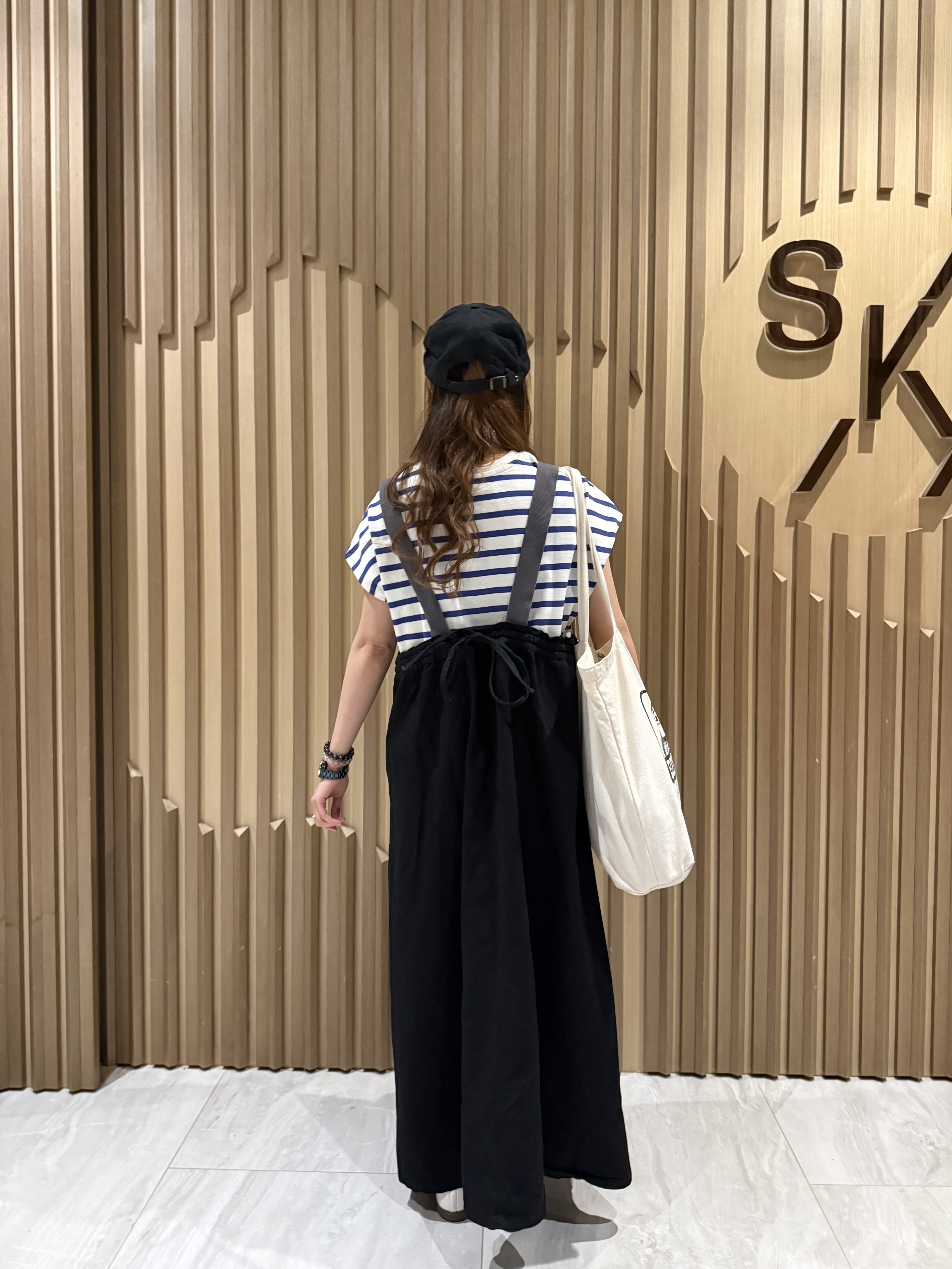 撞色肩帶工人裙（黑𝐱灰）