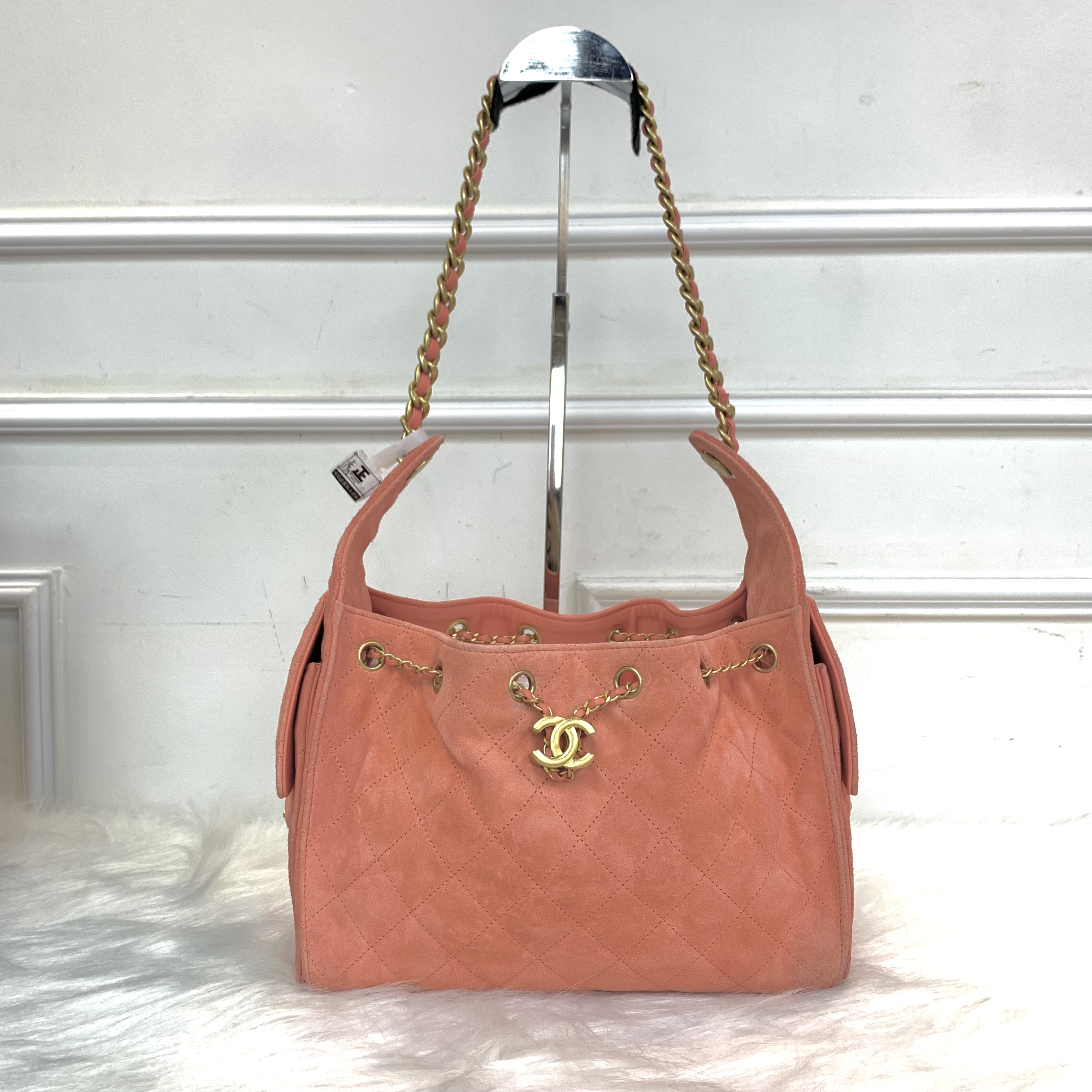 FullSet有正單✨Chanel25bag 小號麂皮粉紅色