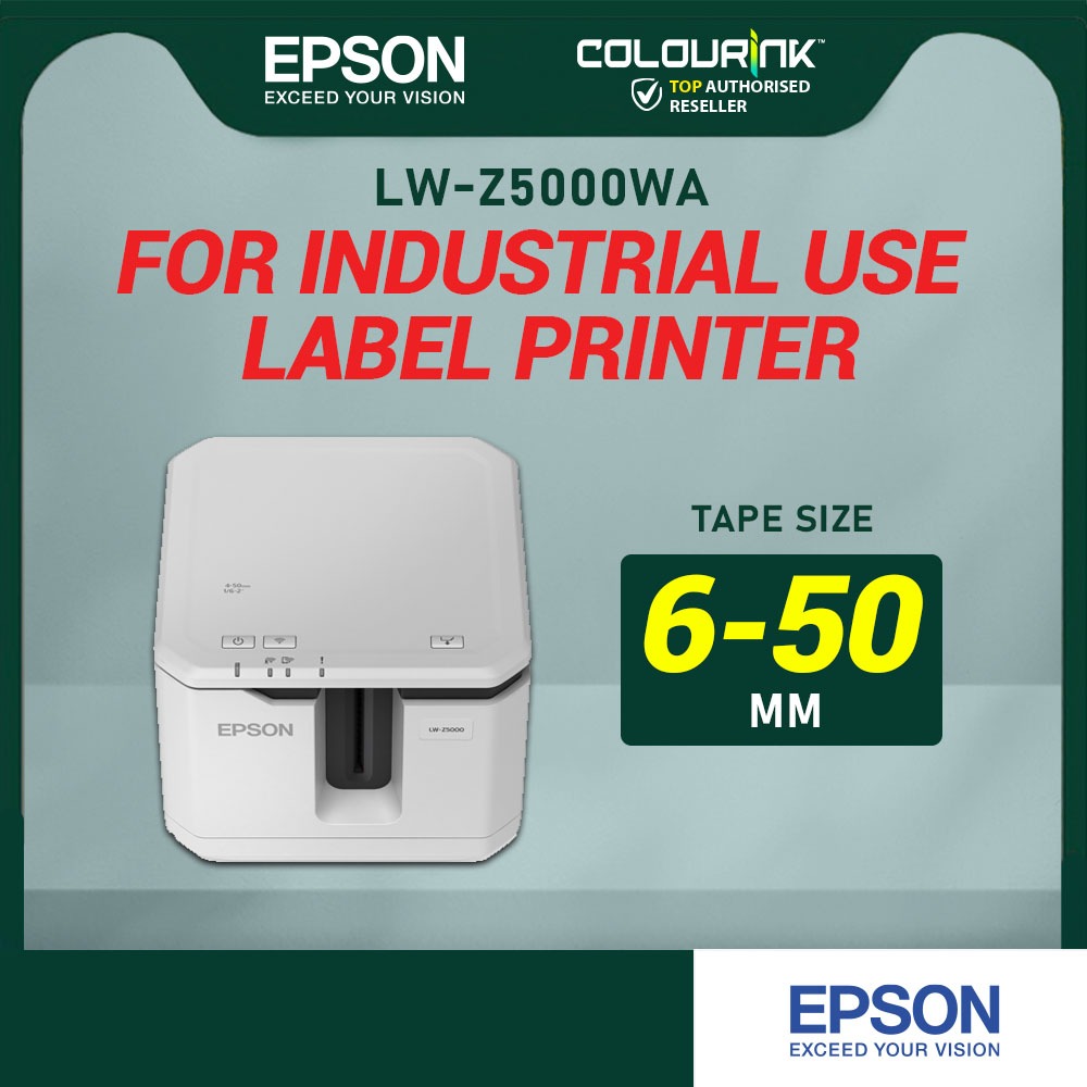 Epson LabelWorks LW-Z5000WA up to 50mm Bulk Roll Industrial Label Sticker Serial No LW-1000P P900w P950NW PT-H110 D210