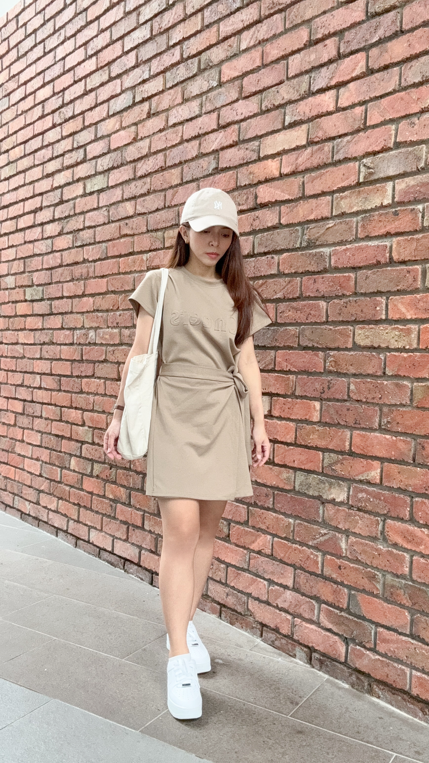 Cheers Letter Casual A-line Dress 美式复古休闲立体字母系带连衣裙(4 colours)