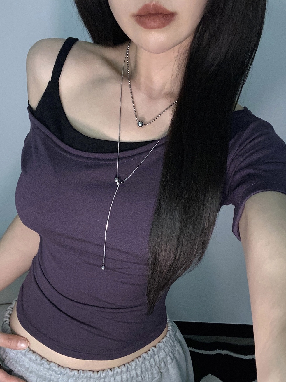 Asymmetrical Off-Shoulder Layered Top