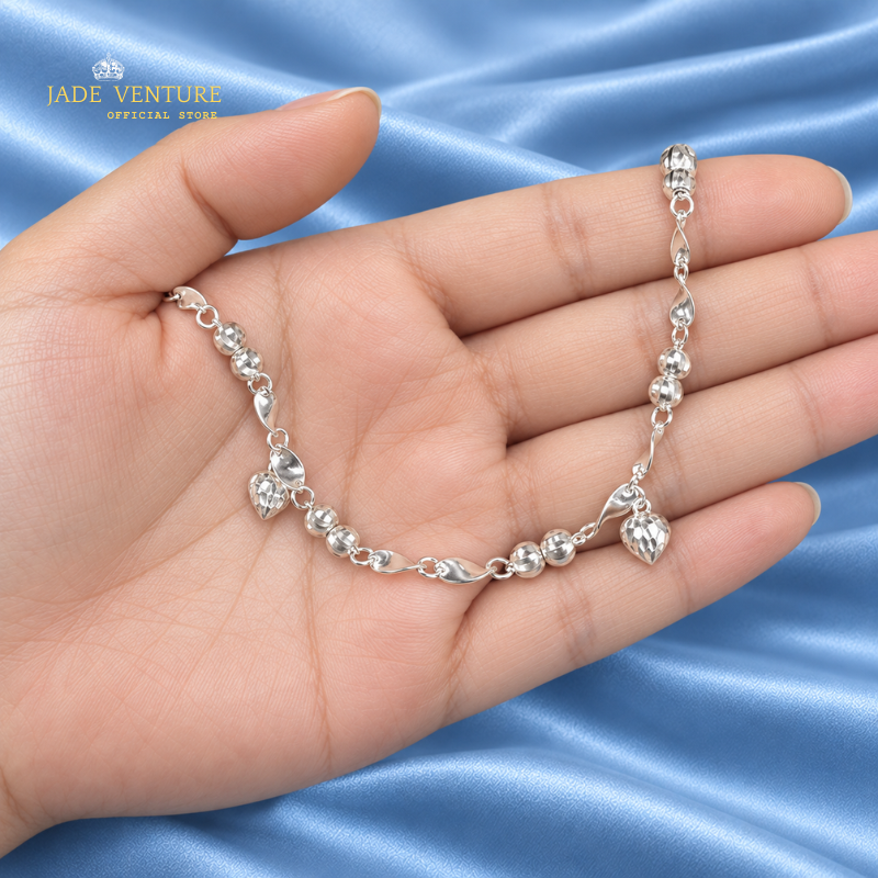 LA1443 Faceted Heart & Twist Leaf Chain