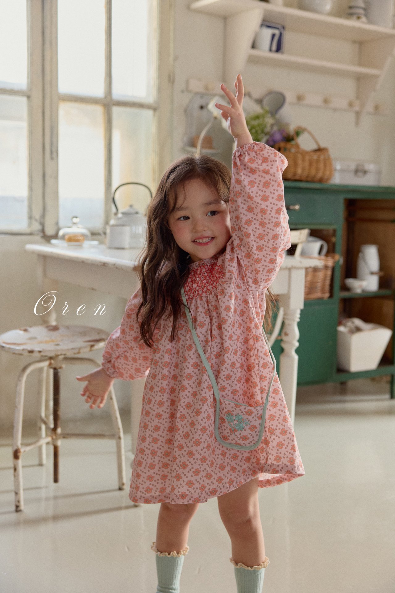 刺繡花花連身裙 / 花花袋