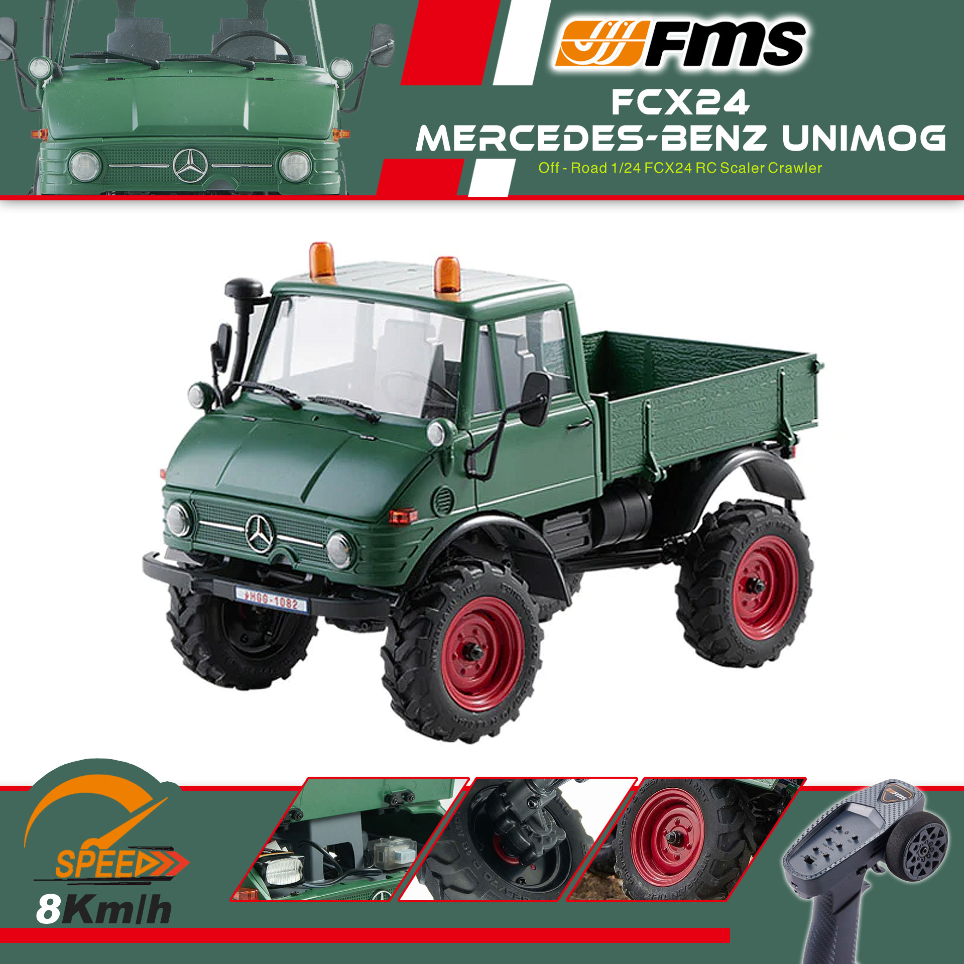 FMS 1:24 FCX24 Mercedes-Benz Unimog 421 RTR