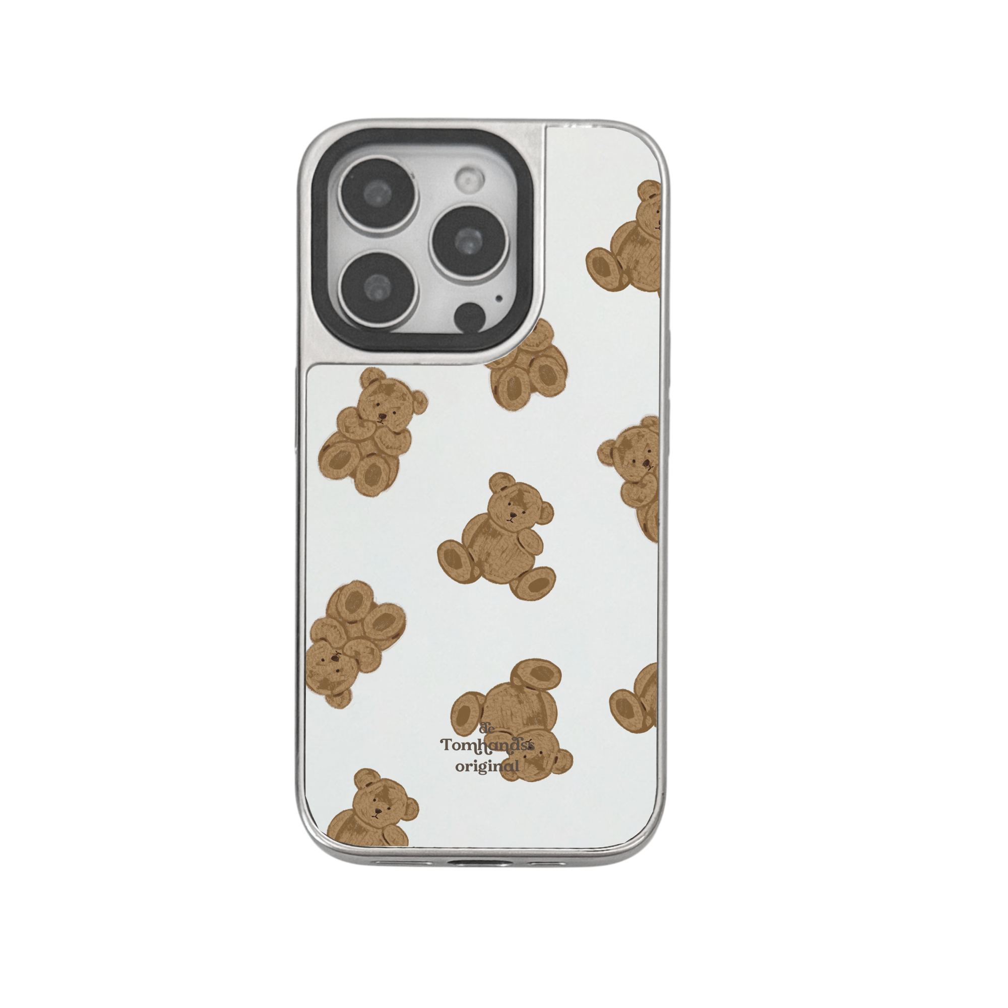【The Childhood Teddy】銀框鏡面MagSafe iPhone Case