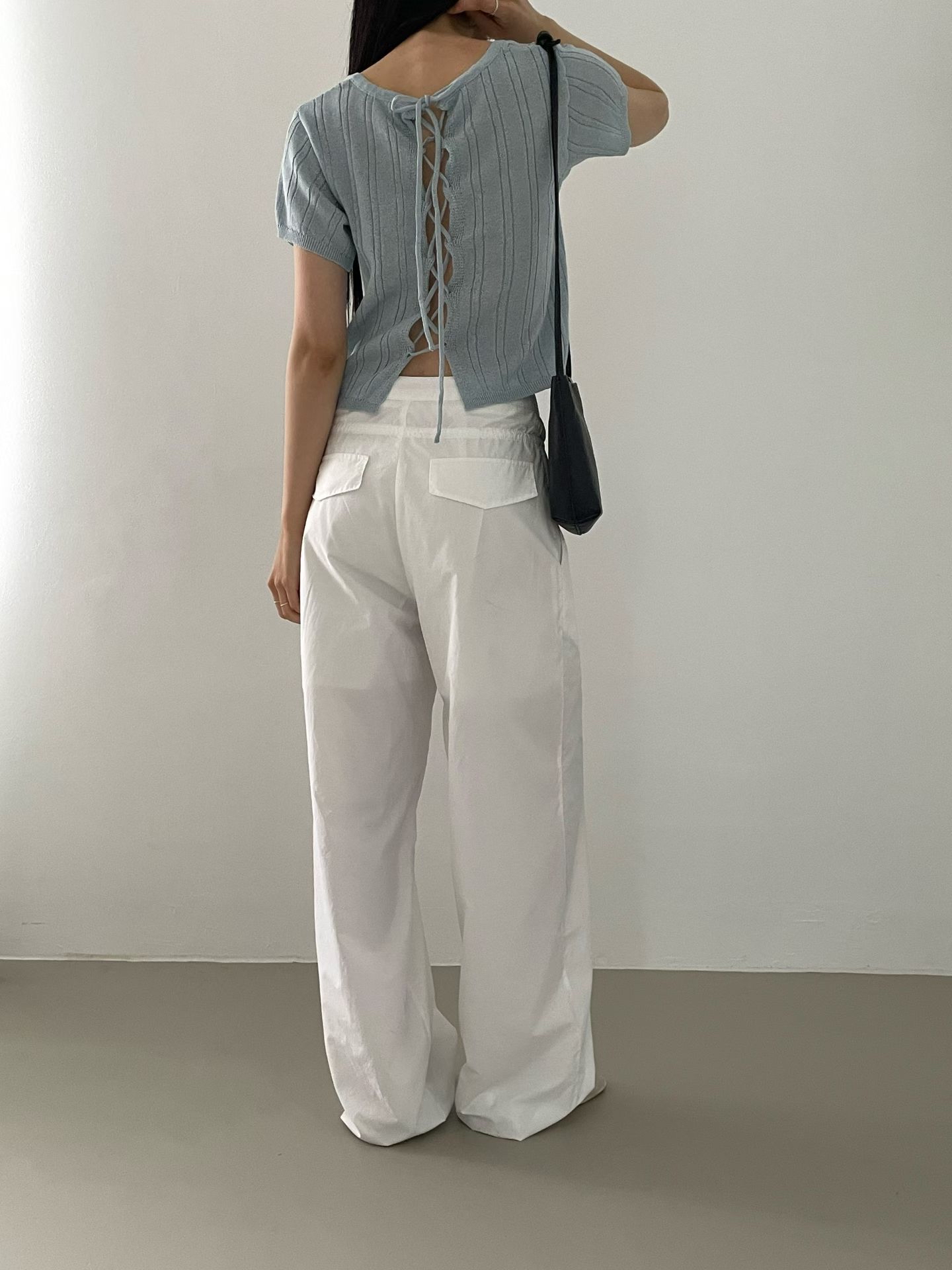 東大門女裝Find | ribbon knit top(可前後著)