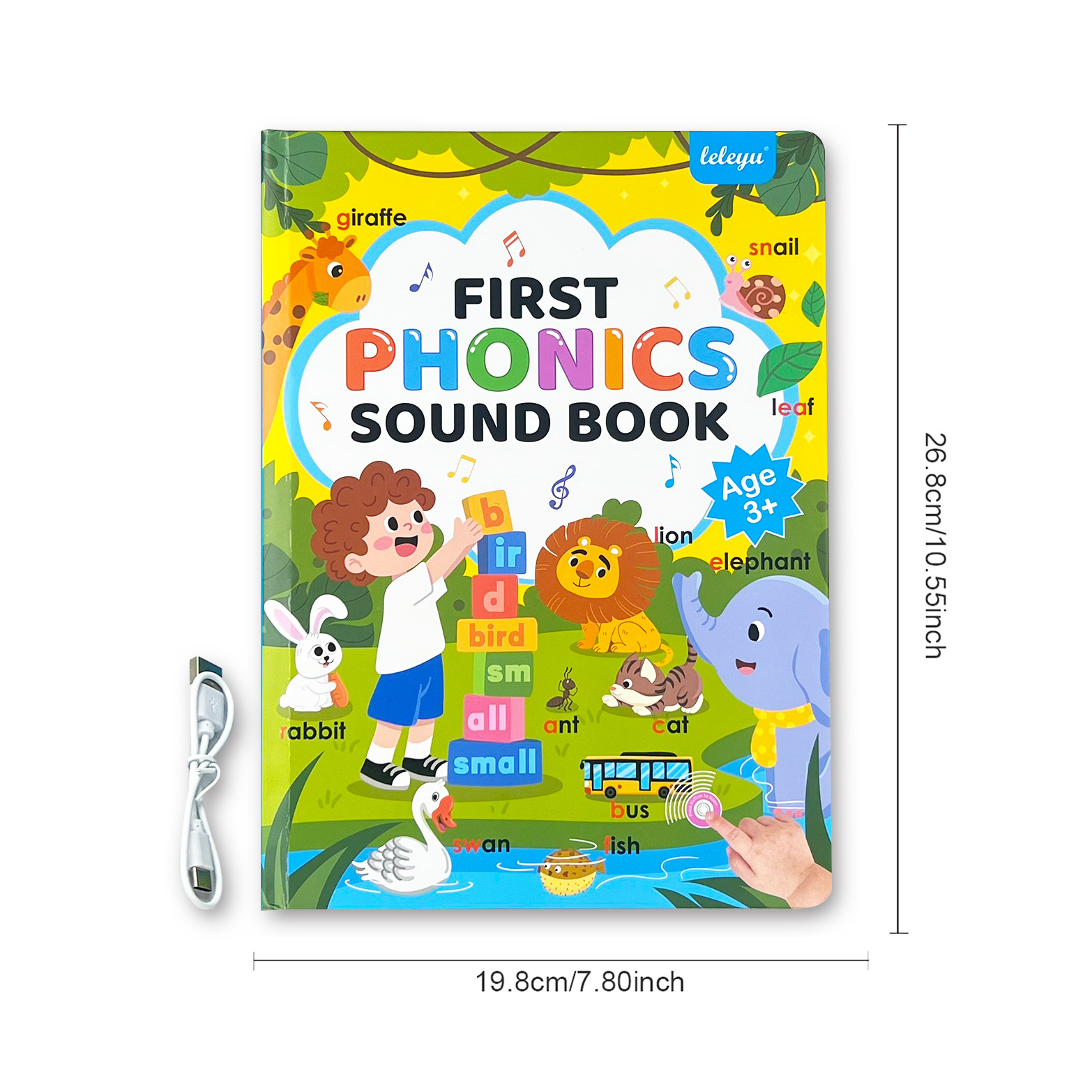 *手指點讀書*Type C 充電*First Phonics Sound Book for Kids | Interactive ABC Alphabet & Phonics Learning | Talking Educational Toy for Toddlers & Preschoolers Age 2–6 Yrs