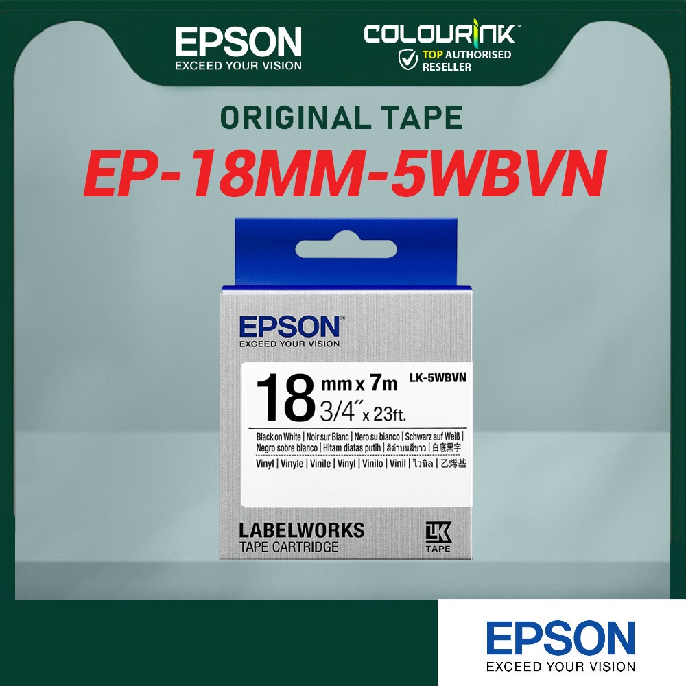 Epson Original Vinyl Laminated Sticker LK-Tape 4WBVN 5WBVN 5YBVN 5WBVN 6YBVN 7WBVN 7YBVN for Labelworks Printer