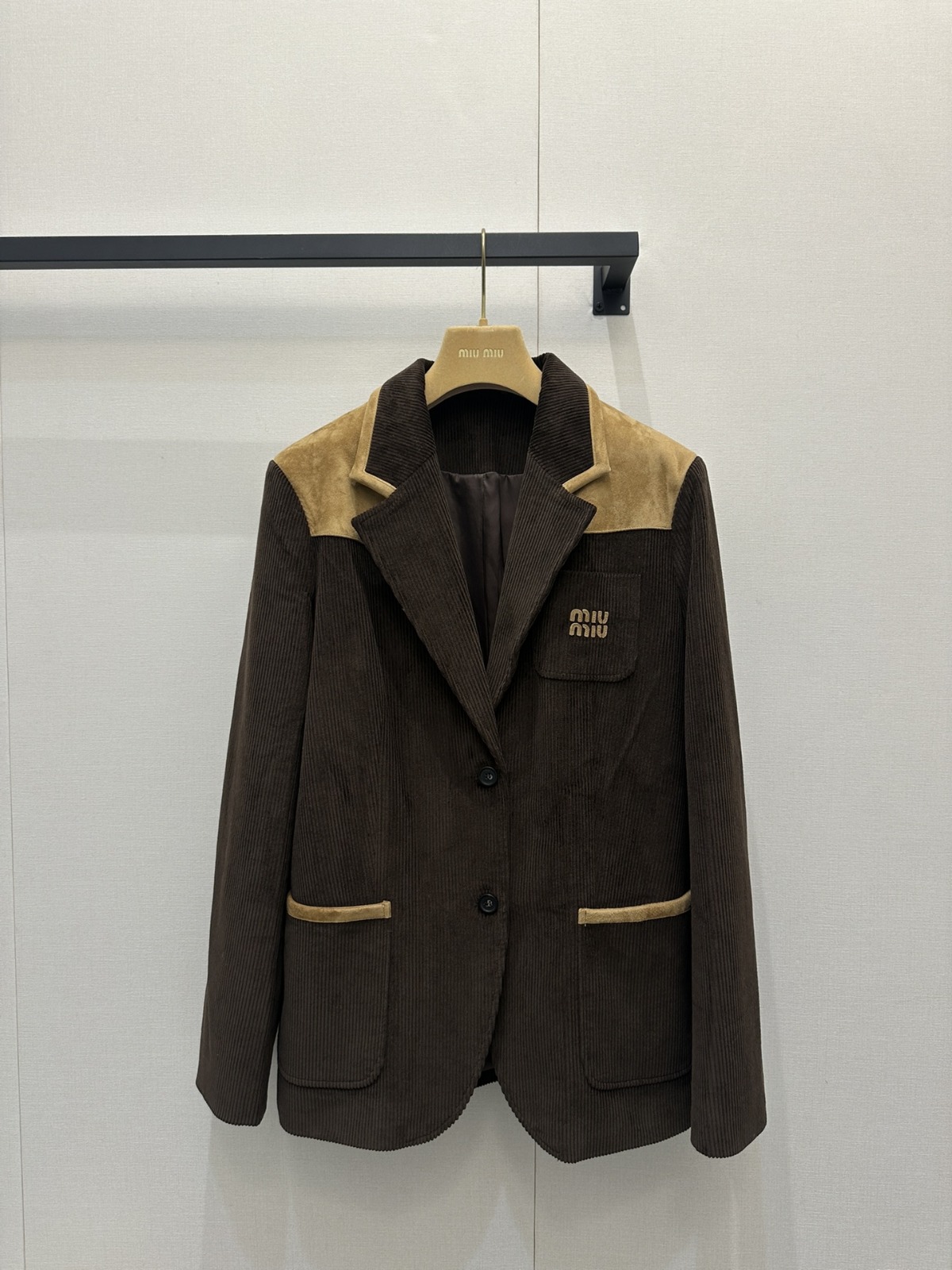 【頂級原單】Miu Miu 單排扣燈芯絨西裝外套