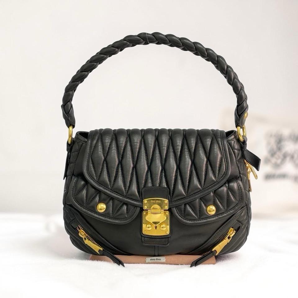 Miu Miu Hobo Bag Nappa Leather Shoulder Bag 100%Authentic, 98%New ✅Dust bag