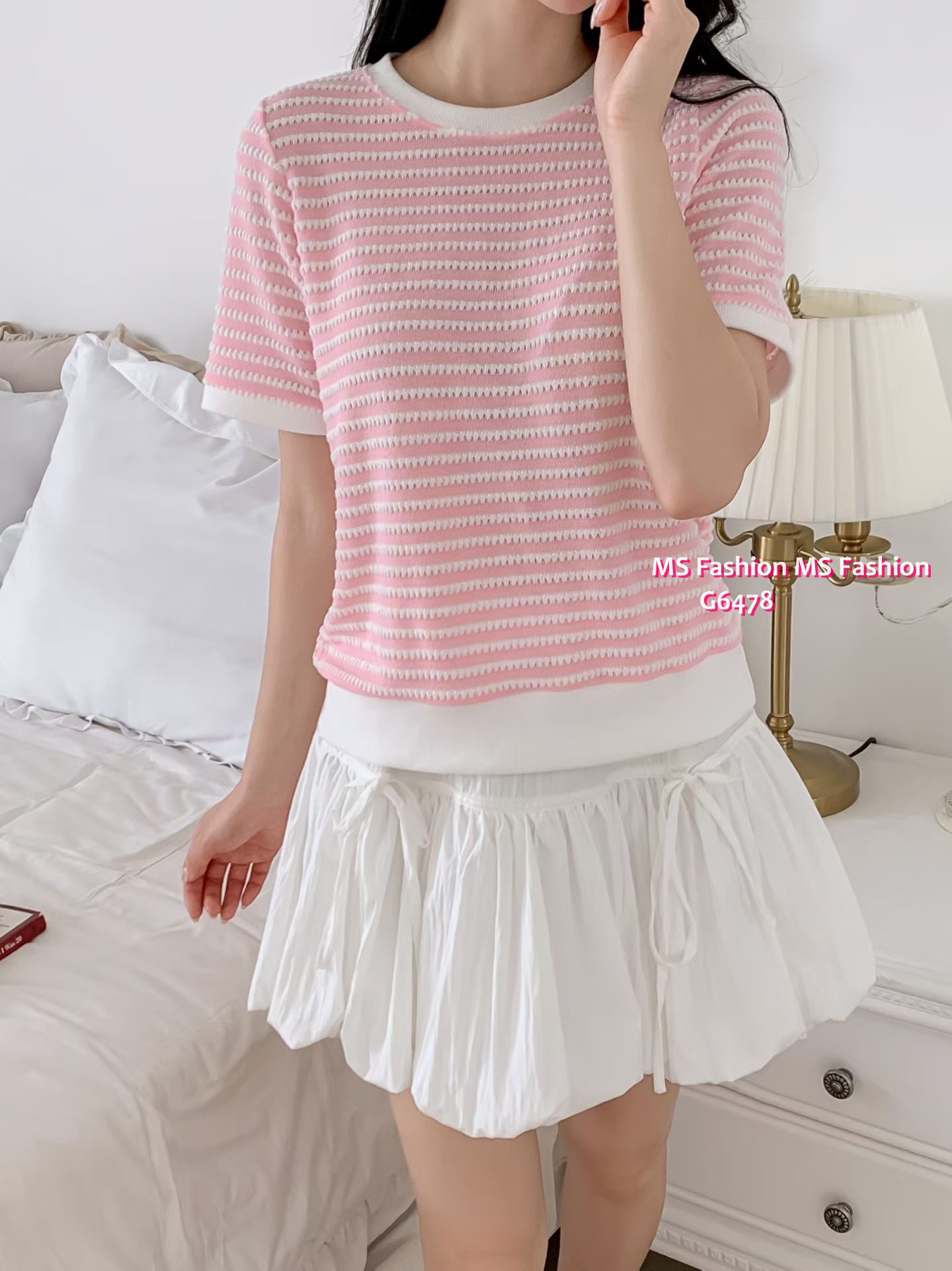 G6478 靚色橫間top