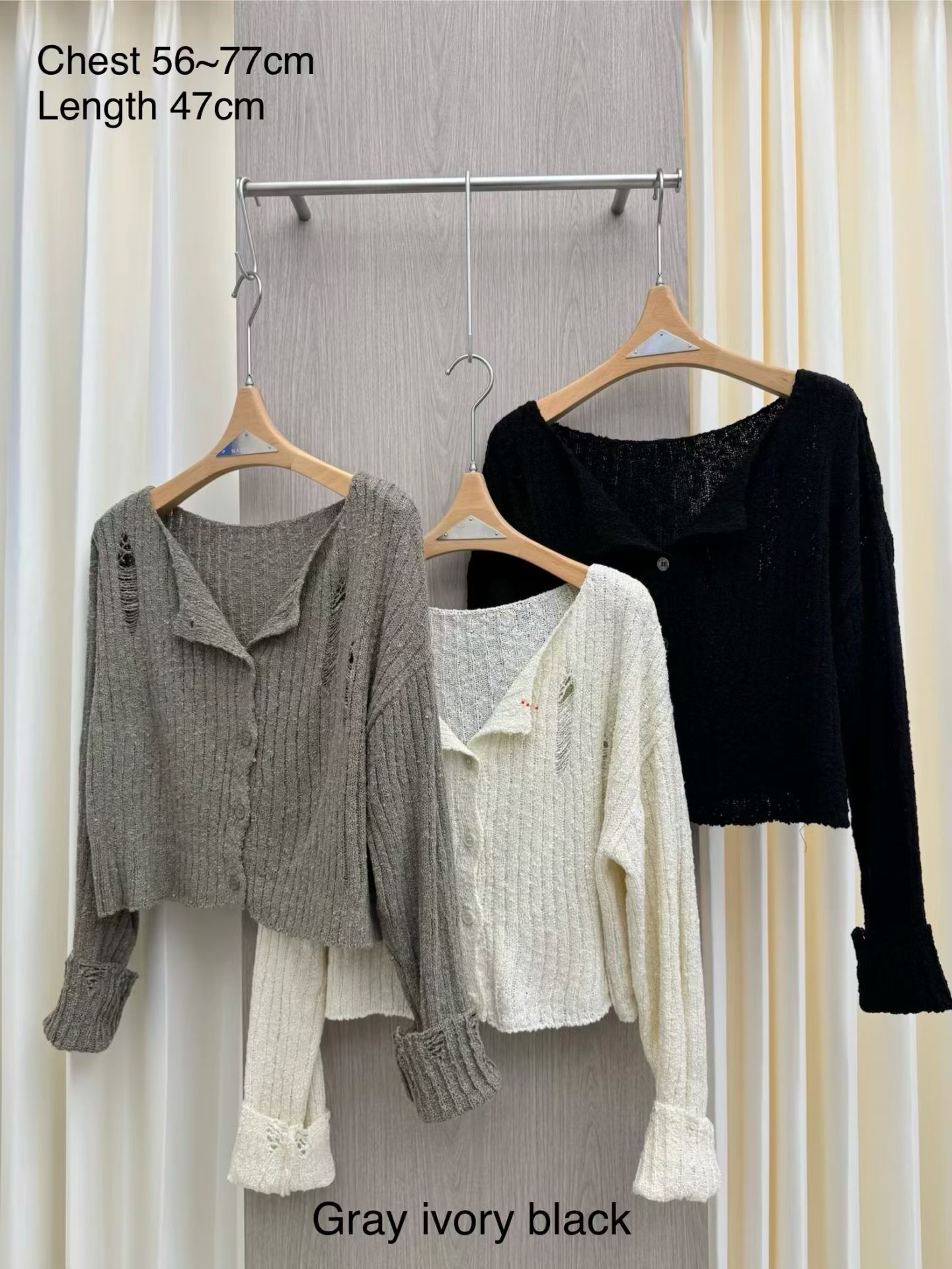MA9 隨性破洞設計感針織Cardigan