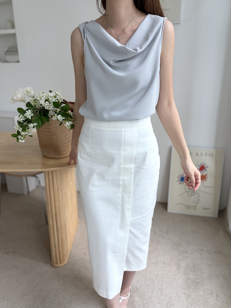 Twisted Strap Tank Top (Misty Blue)