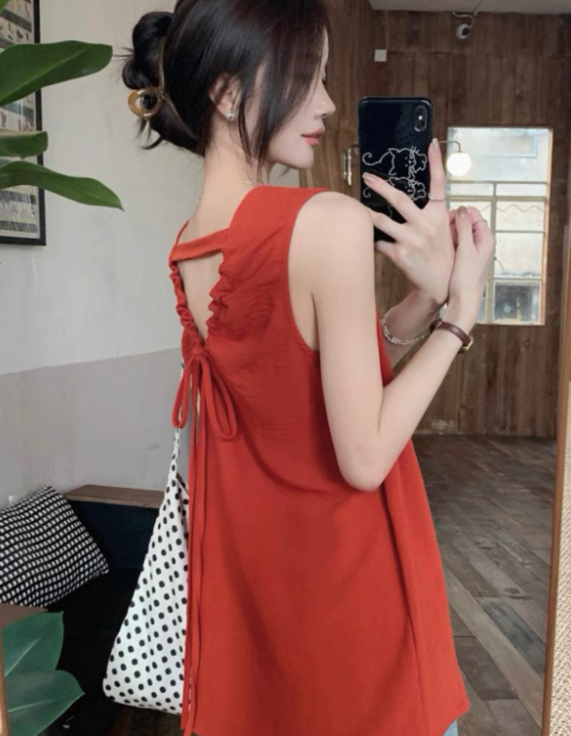 TP235 蝴蝶结绑带露背