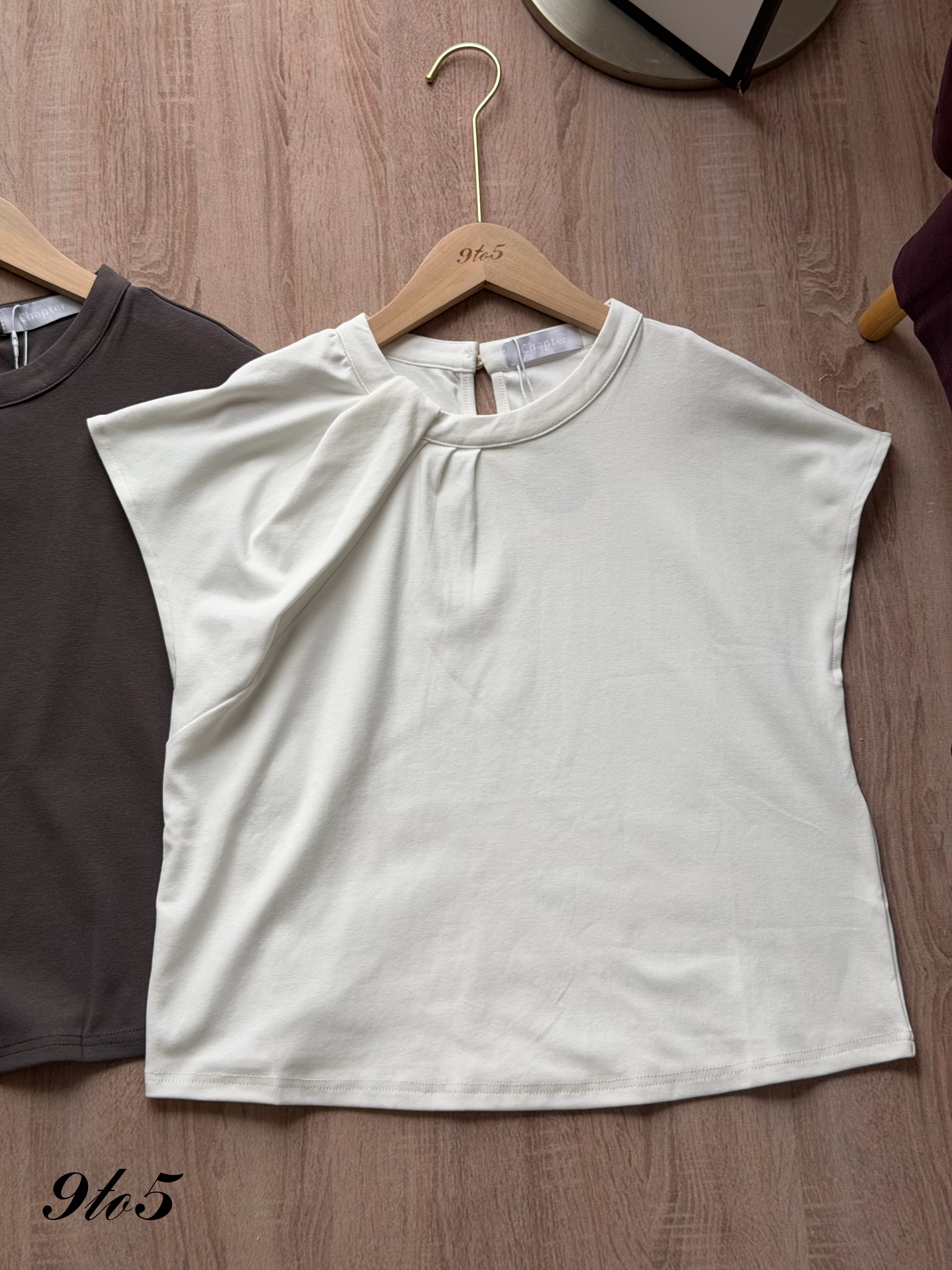 T4482 Ruched Mock Neck Top - 4 Colors 