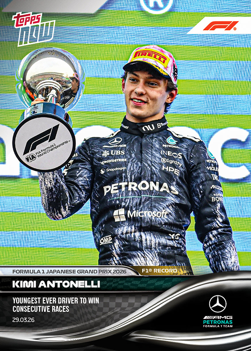 Kimi Antonelli - 2026 F1 Topps NOW® #22 Japanese GP 兩連勝贏車卡｜PR 18,223