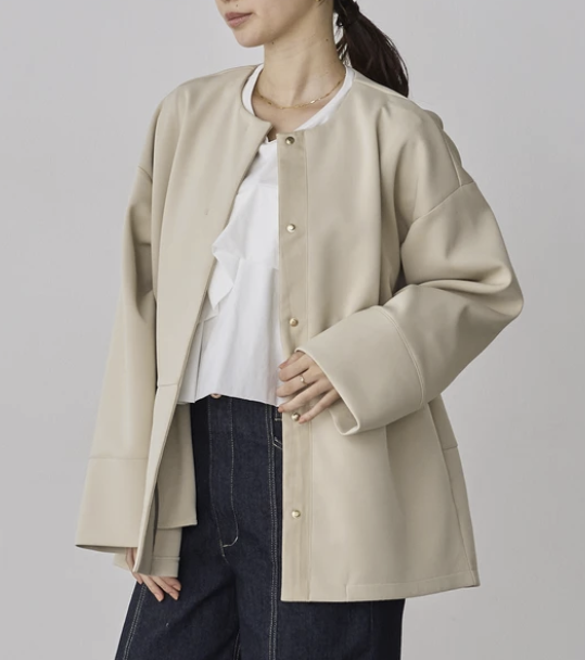 簡約風無領外套 - 2026 流行穿搭  女士外套 春夏秋時尚穿搭 優雅日常 成人休閒 易於配搭 日本直送   #JP-I-260007