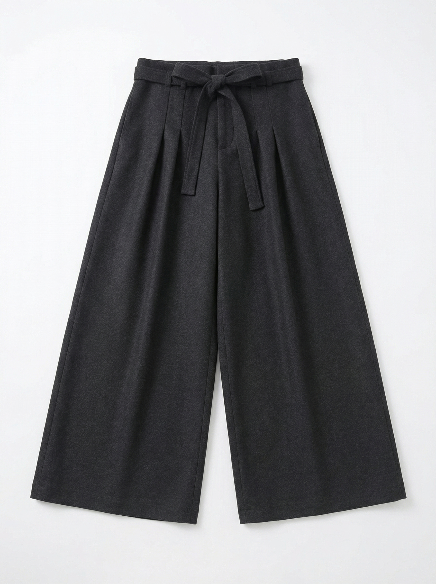 高腰綁帶百褶寬褲