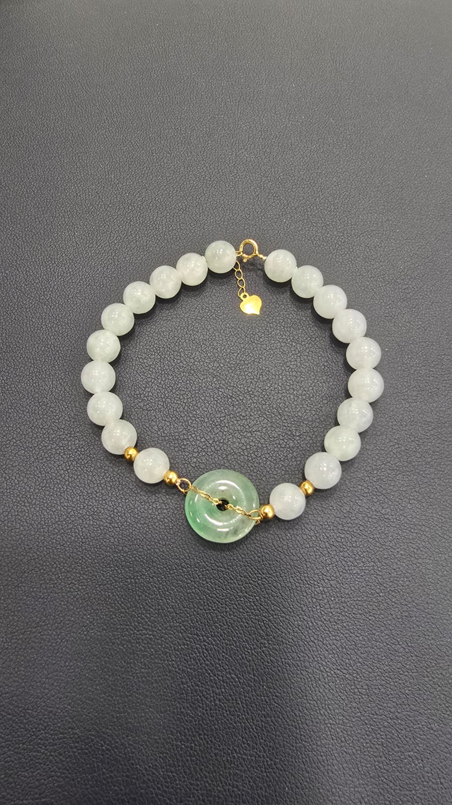 天然緬甸翡翠手鍊18K金配件