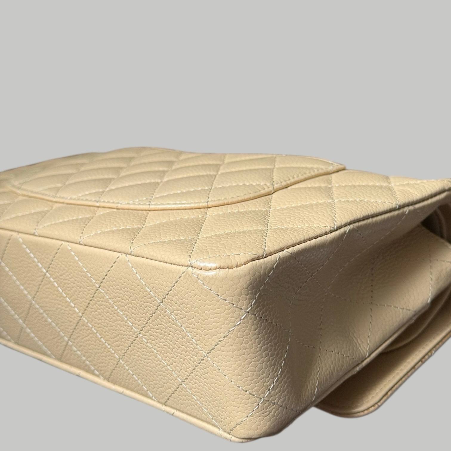 Chanel Caviar CF25 奶茶金扣