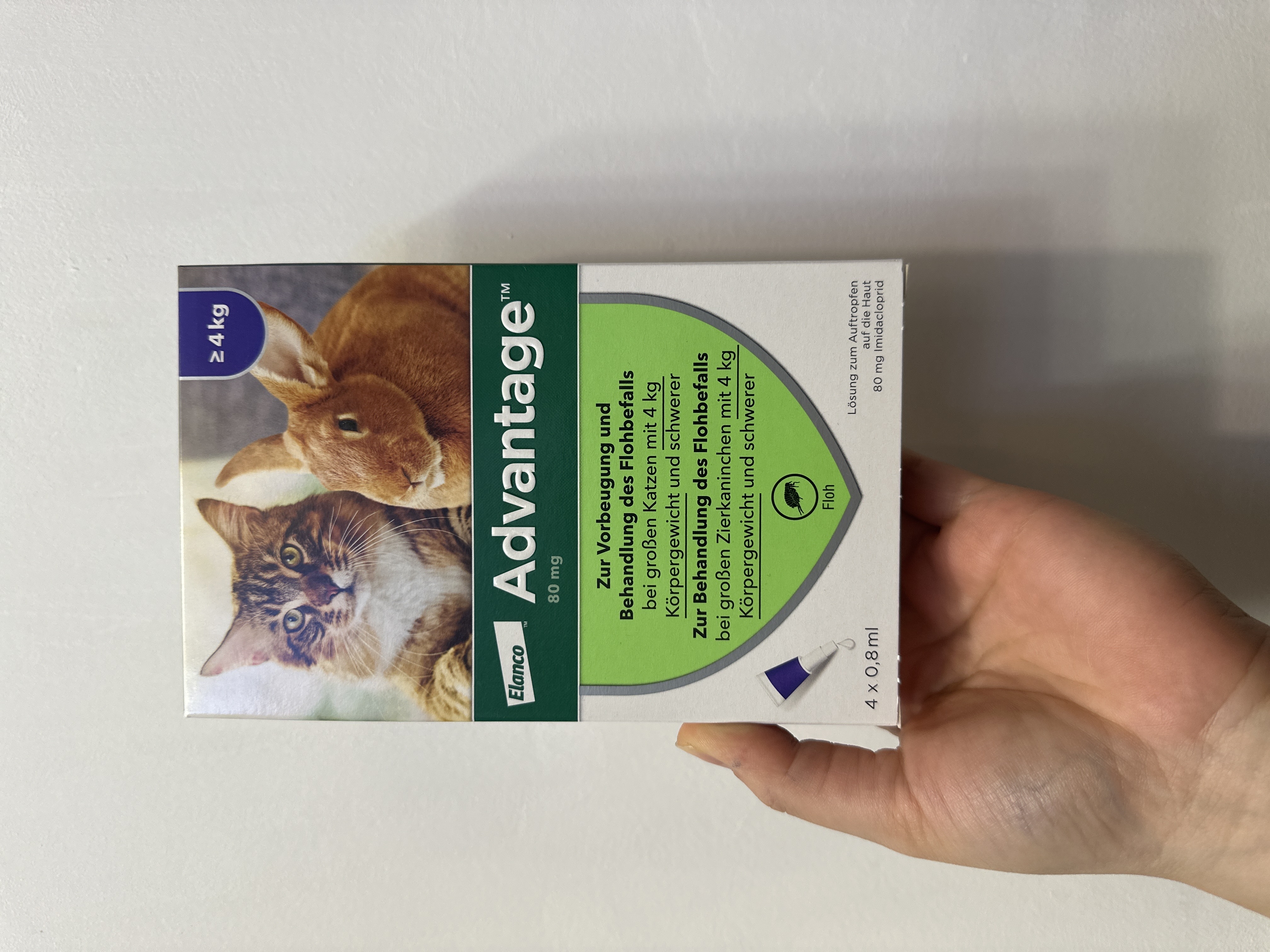 (現貨即取)Elanco Advantage for cats and rabbits weight 4kg above 貓兔用驅蚤滴劑 80mg