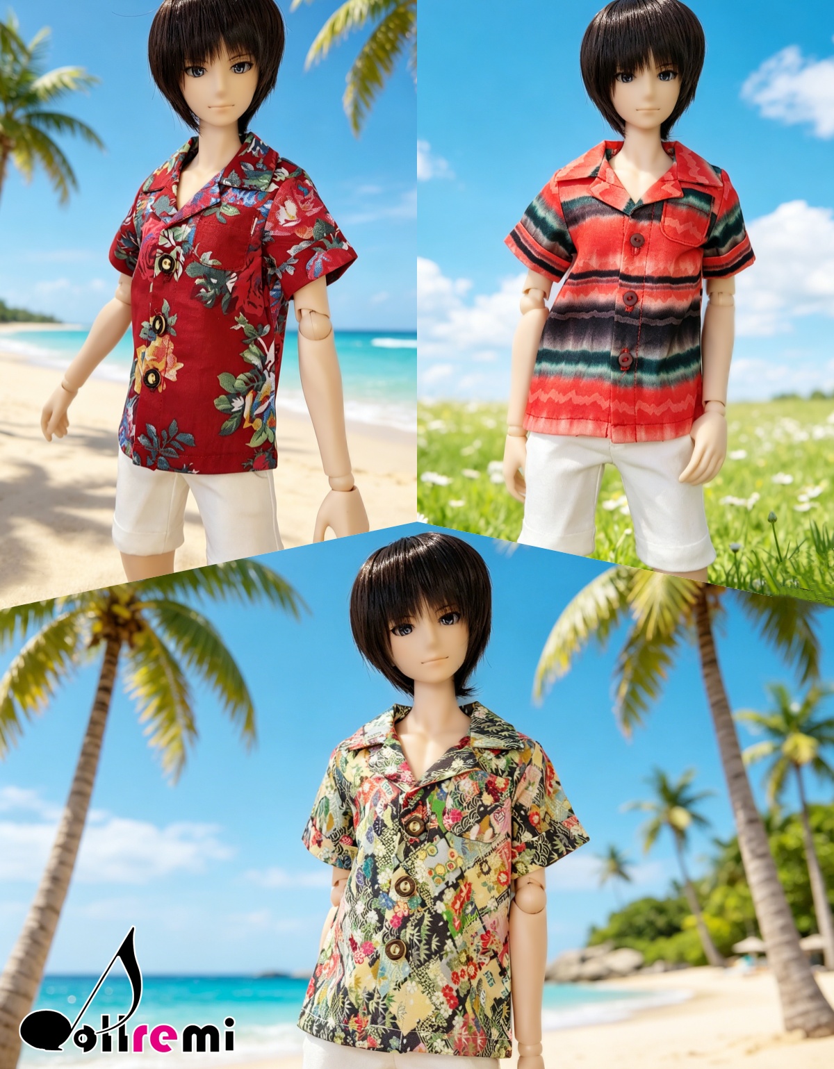 【dollremi】(DD0532A) 男裝花紋短袖襯衫 Men's Floral Short Sleeve Shirt