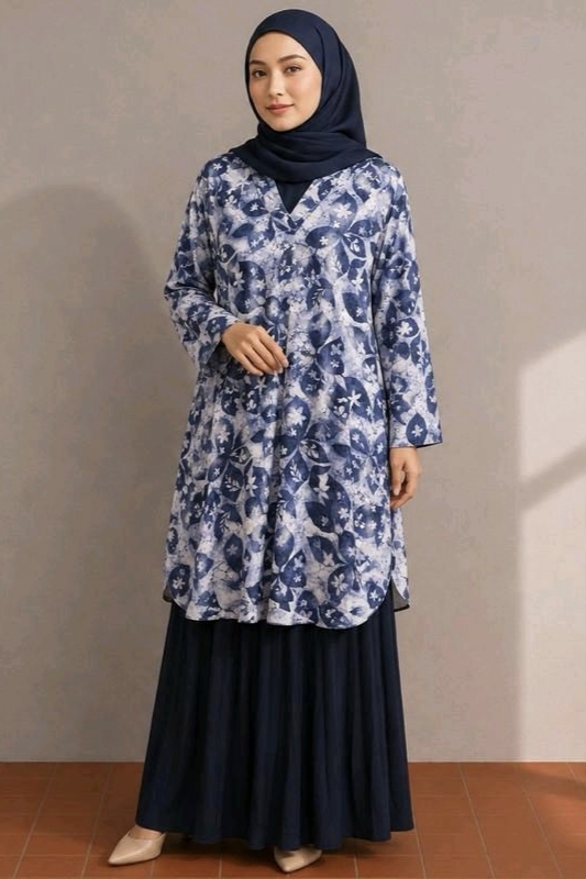 LINEN TUNIC - Blue Tye Dyed