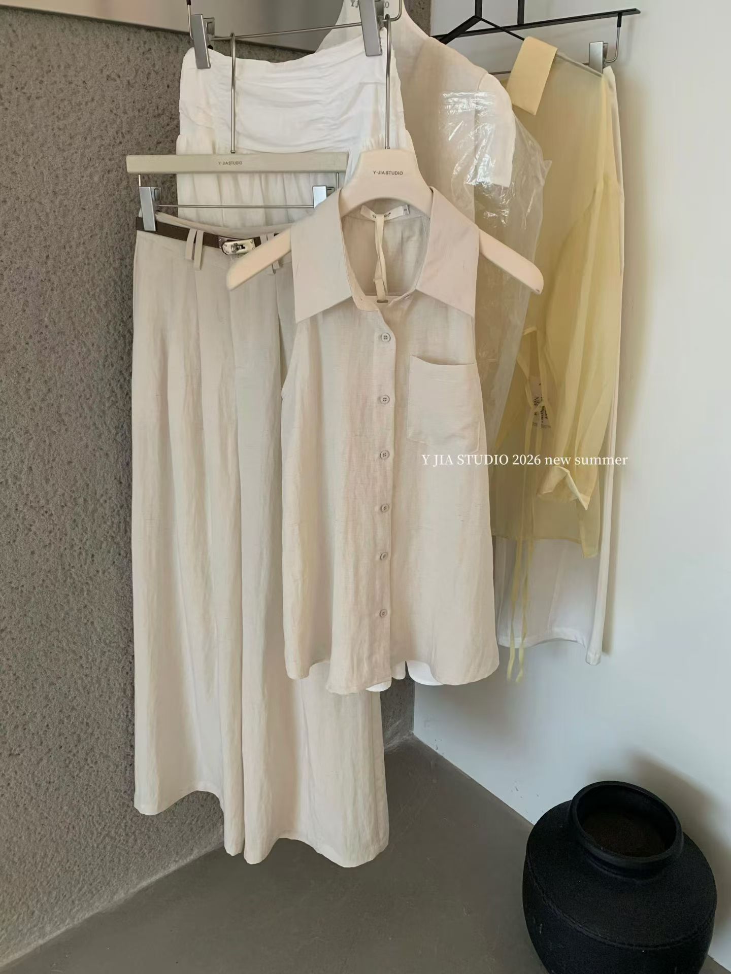 1803 Linen vibe top pants set | 亚麻老钱风套装
