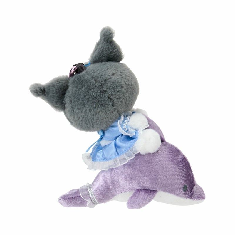 現貨｜Sanrio Kuromi 閃亮海豚系列 日版 吊飾 毛公仔 連心形扣 (13331-1)