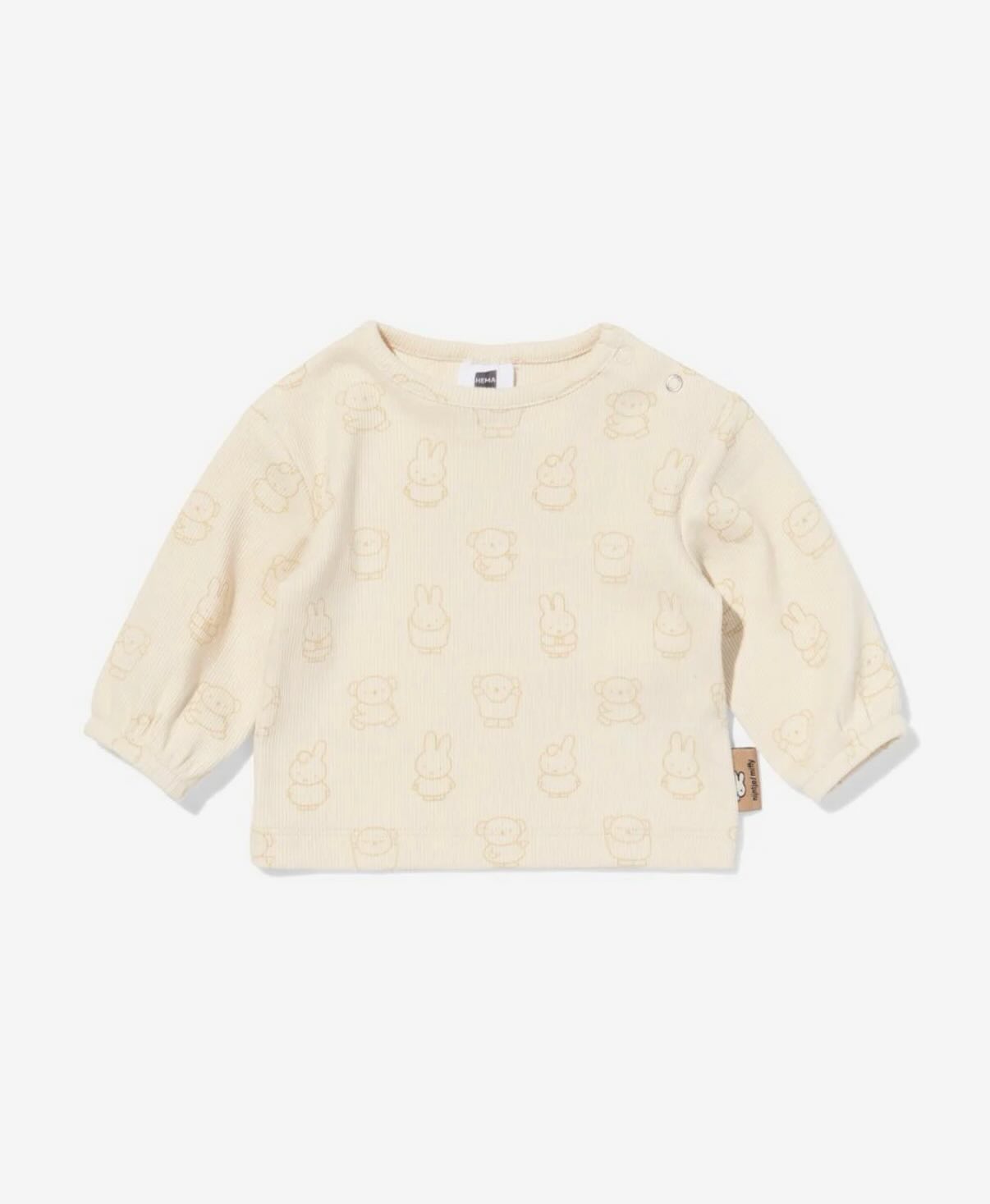Miffy newborn baby long sleeves top (ecru repeated miffy)