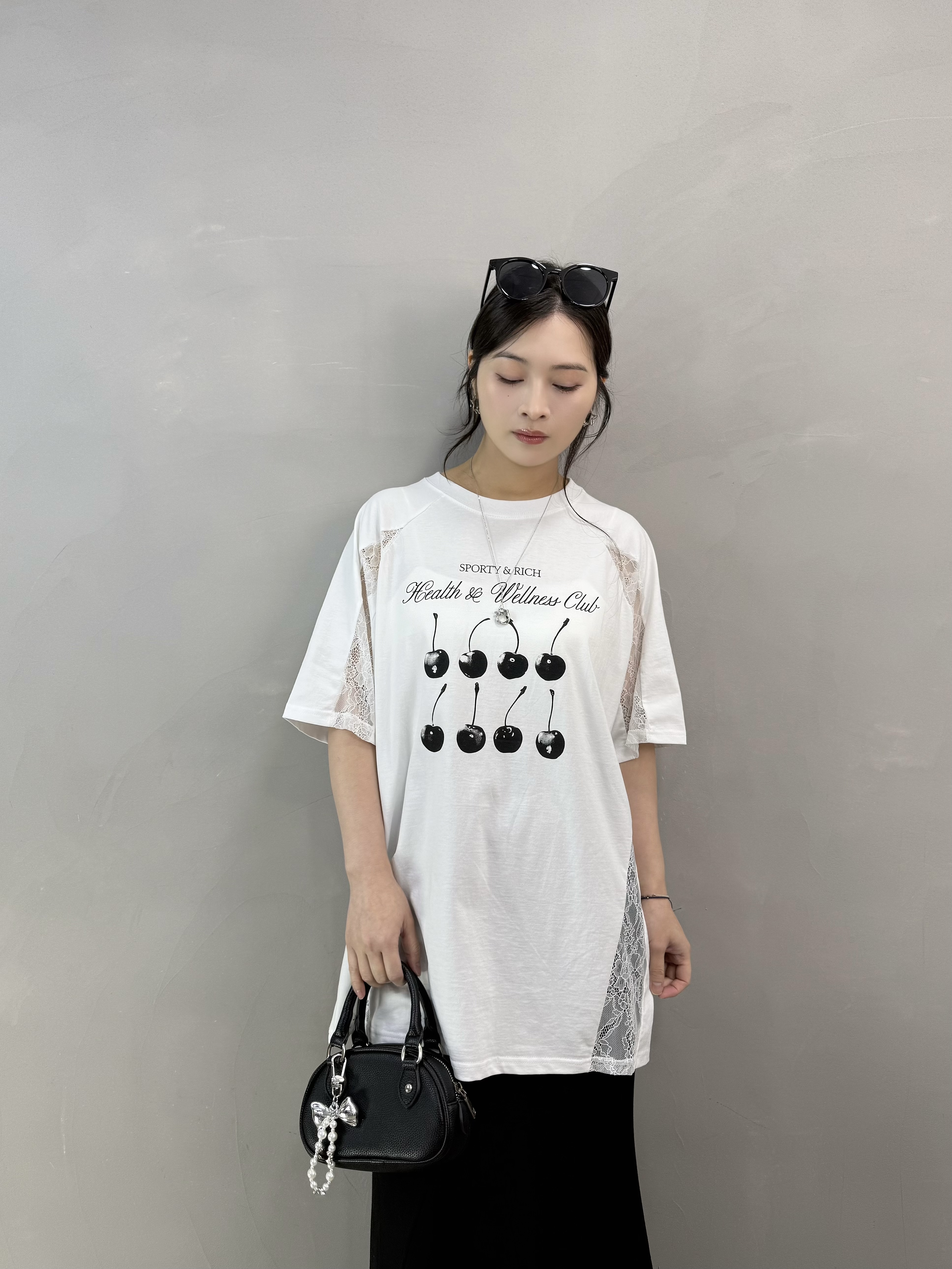 Y76 Lace 車厘子Tee